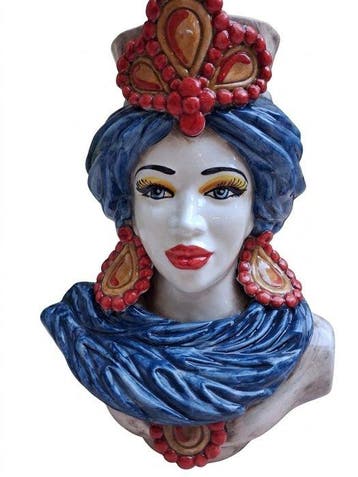 Vaas - Majolica - Testa di moro - Caltagirone