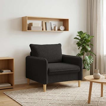 vidaXL XL fauteuil Zwart Bouclé, Verzenden