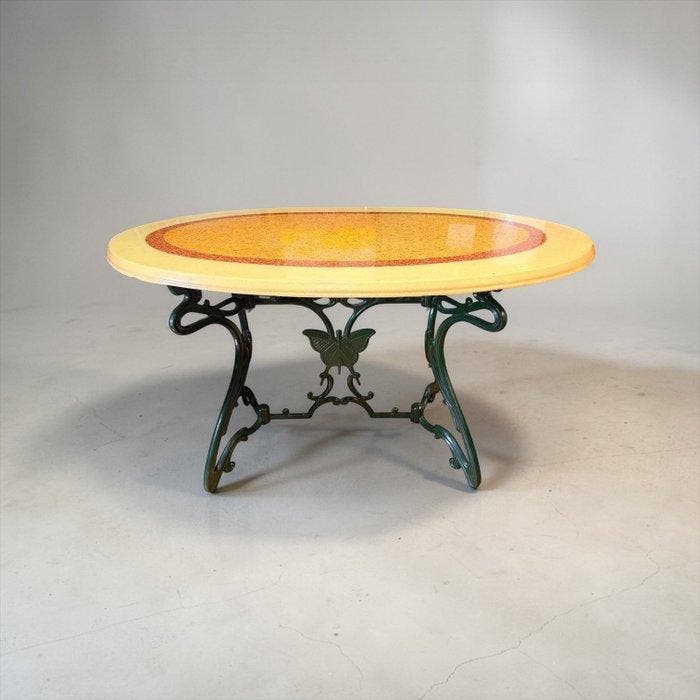 Salontafel - IJzer, Albast - Modernistische Vlinder, Antiek en Kunst, Kunst | Designobjecten