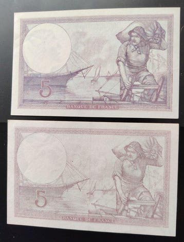 Frankrijk. - 2 x 5 Francs - 1924/1929 (Zonder minimumprijs)