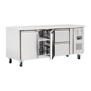 Polar U-serie koelwerkbank 2 deuren en 2 laden 417L, Verzenden, Nieuw in verpakking, Koelen en Vriezen