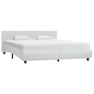 vidaXL Bedframe met LED kunstleer wit 160x200 cm, Huis en Inrichting, Slaapkamer | Bedden, Verzenden, Nieuw