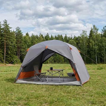 vidaXL Backpacking Tent 2-persoons Grijs en Oranje, Verzenden, Nieuw