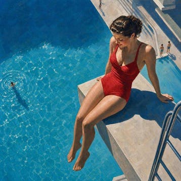 Le Yack - Poolside in Red - Hand signed, Nieuw