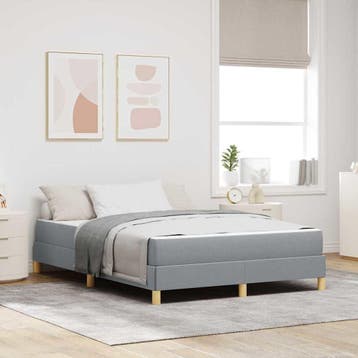 vidaXL Boxspring bed met matras Lichtgrijs 160 x 200 cm Stof, Verzenden, Nieuw