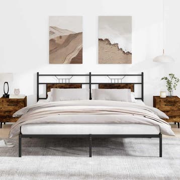 vidaXL Bedframe zonder matras 183x213 cm spaanplaat gerookt, Verzenden, Nieuw