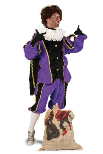 Luxe Piet Kostuum Paars XL-XXL + Gratis Pietenschmink Pak Pi, Ophalen of Verzenden, Nieuw