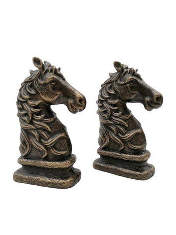Serre-livres (2) - Fonte - Têtes de chevaux