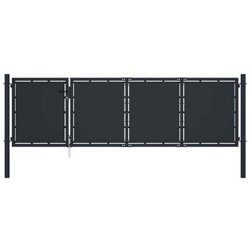 vidaXL Tuinpoort staal 350x100 cm antraciet, Verzenden, Nieuw