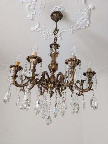 Lustre - Cristal - Bronze massif