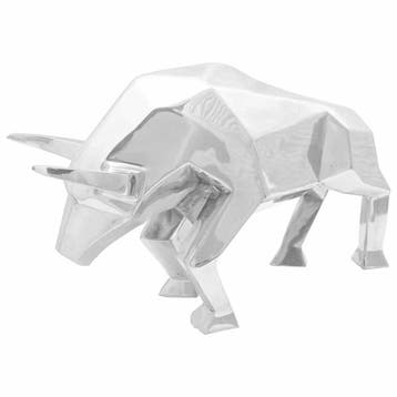 vidaXL Stierensculptuur Zilver 74 x 23 x 30 cm Aluminium, Verzenden
