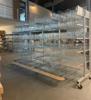 Verrijdbare stelling incl. 48 draadmanden, Zakelijke goederen, Kantoor en Winkelinrichting | Magazijn, Stelling en Opslag, Ophalen of Verzenden