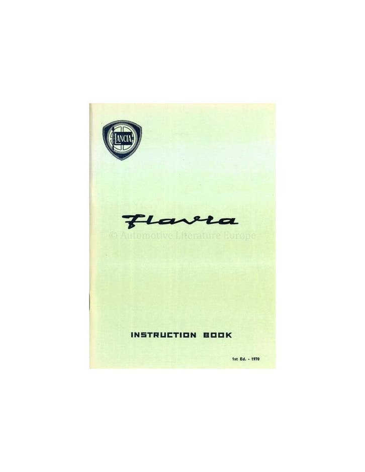 1970 LANCIA FLAVIA INSTRUCTIEBOEKJE ENGELS, Autos : Divers, Modes d'emploi & Notices d'utilisation