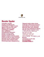 2016 PORSCHE BOXSTER SPYDER CABRIOLETKAP VERKORT