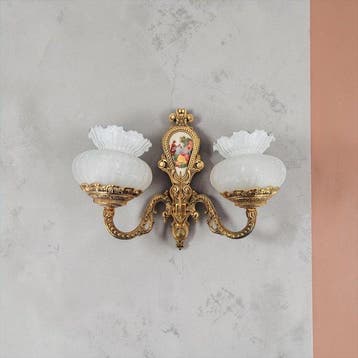 Wandlamp - Verguld brons - Scène Fragonard