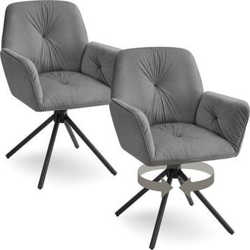 2dekans | tectake® Draaifauteuil Lenia - Set van 2, Ophalen of Verzenden, Nieuw