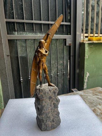 Franz Bergmann - Sculpture, Icarus - 46 cm - Bronze