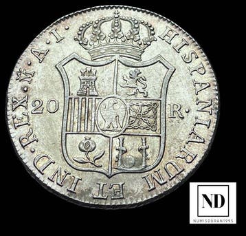 Espagne. Joseph Bonaparte. 20 Reales 1810 - Madrid - A.I., Postzegels en Munten