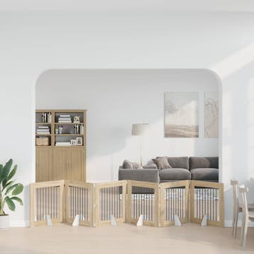 vidaXL Opvouwbaar hondenhekje met standaards 6 st Sonoma, Dieren en Toebehoren, Verzenden, Nieuw
