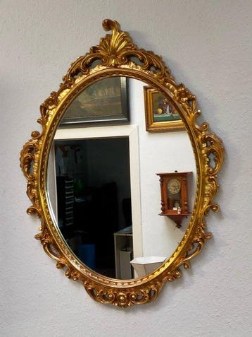 Elegante Wandspiegel mit Prunkrahmen - Spiegel - Glas, Hout