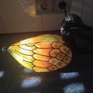 Lamp - Pâte de verre, gietwerk .1980 - In uitstekende staat