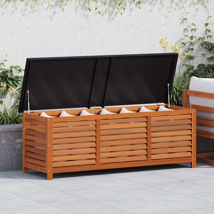 vidaXL Tuinbox 150x50x55 cm massief eucalyptushout, Jardin & Terrasse, Stockage & Armoires de jardin, Envoi