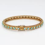 Armband - 18 karaat Geel goud Turquoise, Nieuw