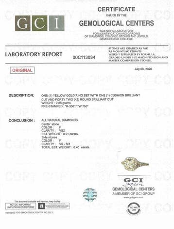 Ring - 18 karaat Geel goud - 1.31ct. tw. Diamant, Nieuw