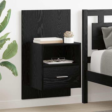 vidaXL Nachtkastje 2 st Zwart Eiken 50 x 32,5 x 80cm Bewerkt, Verzenden