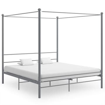 vidaXL Hemelbedframe metaal grijs 180x200 cm, Verzenden, Nieuw