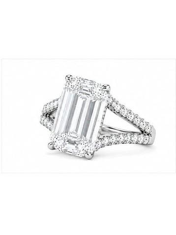 Ring - 14 karaat Witgoud - 4.40ct. tw. Diamant (Lab-grown) -, Nieuw