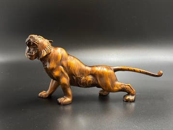 Murata Hiroshi  Roaring Tiger Okimono - sculptuur Brons -, Antiek en Kunst