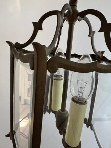 Lamp - Glas, Messing, Antiek en Kunst