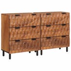 vidaXL Dressoir 2 pcs Acacia Bruine Afwerking 60 x 33 x 75, Huis en Inrichting, Verzenden, Nieuw