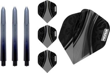 Dart flights en Medium Dart Shafts - Zwart - 3 sets, Ophalen of Verzenden, Nieuw, Pijlen