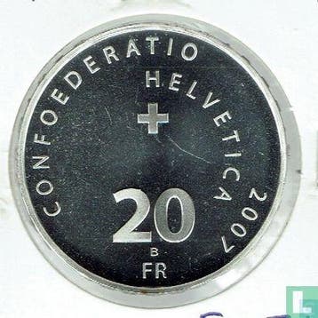 Zwitserland 20 franc 2007 (PROOF) Munot castle at Schaff..., Verzenden, Overige landen, Losse munt, Goud