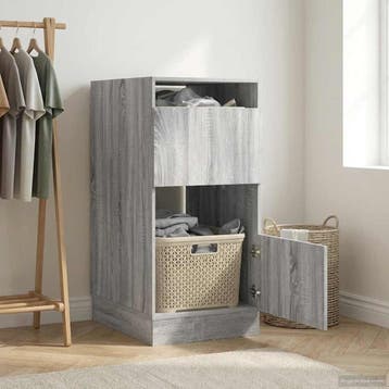 vidaXL Wasrek met opslag Grijs Sonoma 50 x 68 x 102 cm, Verzenden, Nieuw