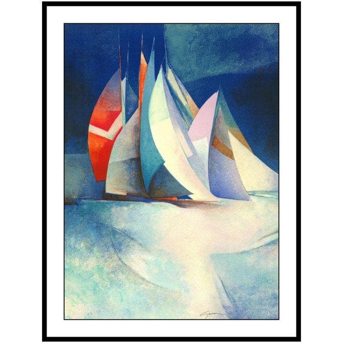 Claude Gaveau (1940) - Voiliers en haute mer, Antiquités & Art, Antiquités | Autres Antiquités