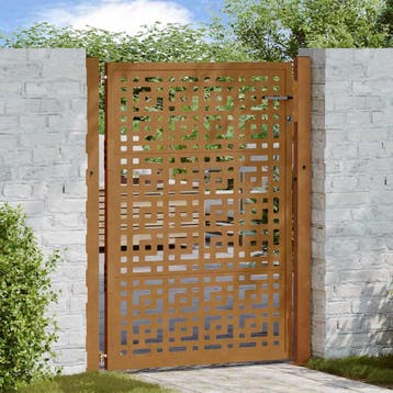 vidaXL Poort met kruisontwerp 100x150 cm weervast staal, Verzenden
