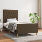 vidaXL Bedframe zonder matras 80x200 cm stof donkerbruin, Verzenden, Nieuw