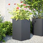 vidaXL Plantenbakken 2 st zeshoek 46x40x45 cm staal, Verzenden