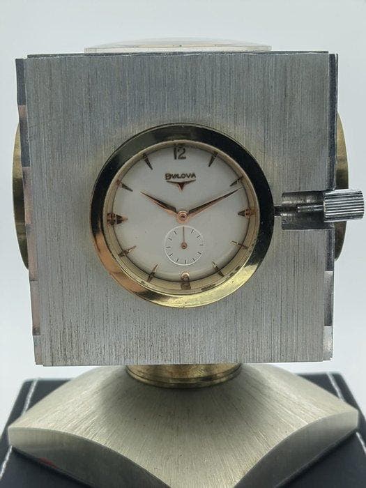 Tafel/bureauklokken - Bulova - Staal - 1970-1980 -, Antiek en Kunst, Antiek | Klokken