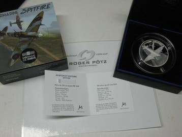 Frankreich 50 Euro 2020 Spitfire 5 Unzen zilver Pp zilver, Verzenden