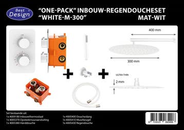 One-Pack inbouw-regendoucheset Muuruitloop 300mm Rond, Ophalen of Verzenden