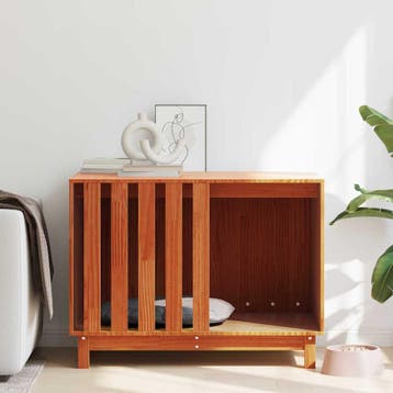 vidaXL Hondenhuis Wasbruin 90 x 60 x 67 cm Massief, Dieren en Toebehoren, Verzenden, Nieuw
