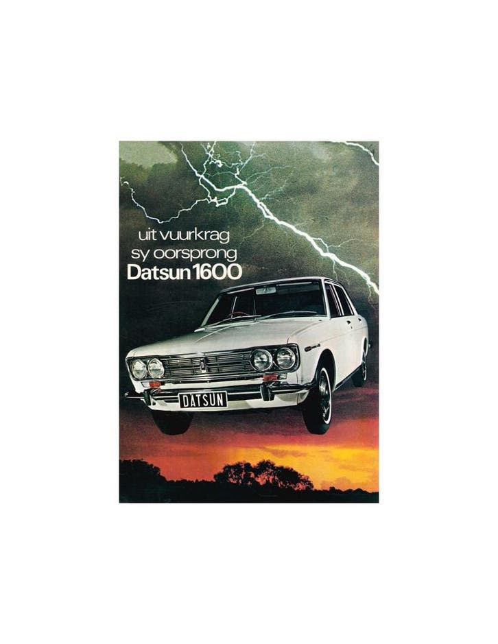 1969 DATSUN 1600 BROCHURE AFRIKAANS, Boeken, Auto's | Folders en Tijdschriften