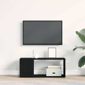 vidaXL Tv-meubelset 80 x 24 x 32 cm Zwart Eiken Bewerkt hout, Verzenden, Nieuw