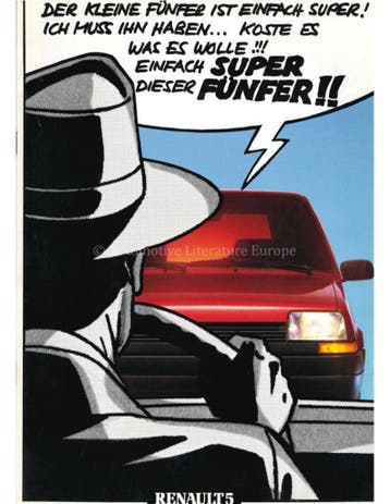 1986 RENAULT 5 BROCHURE DUITS, Nieuw