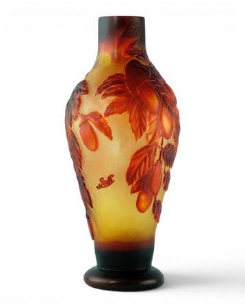 Émile Gallé (1846-1904) - after - Vase - Verre - Prunus