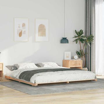 vidaXL Bedframe Bruin 200 x 210 cm Massief grenenhout, Huis en Inrichting, Slaapkamer | Bedden, Verzenden, Nieuw